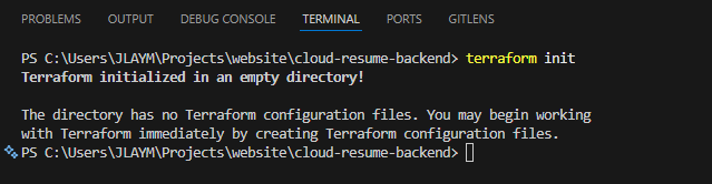 Initializing the Terraform working directory and downloading required providers.