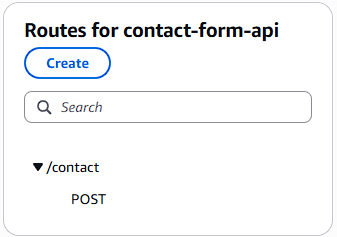 API Gateway POST route and stage